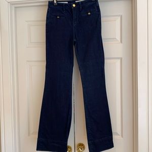 Anthropologie wide legged denim jeans dark wash 26